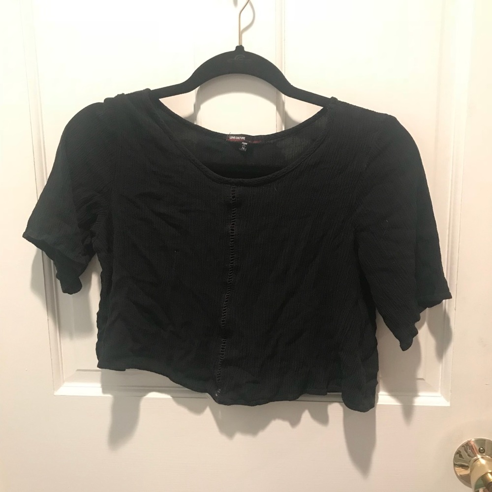 Black Flowy Crop Top